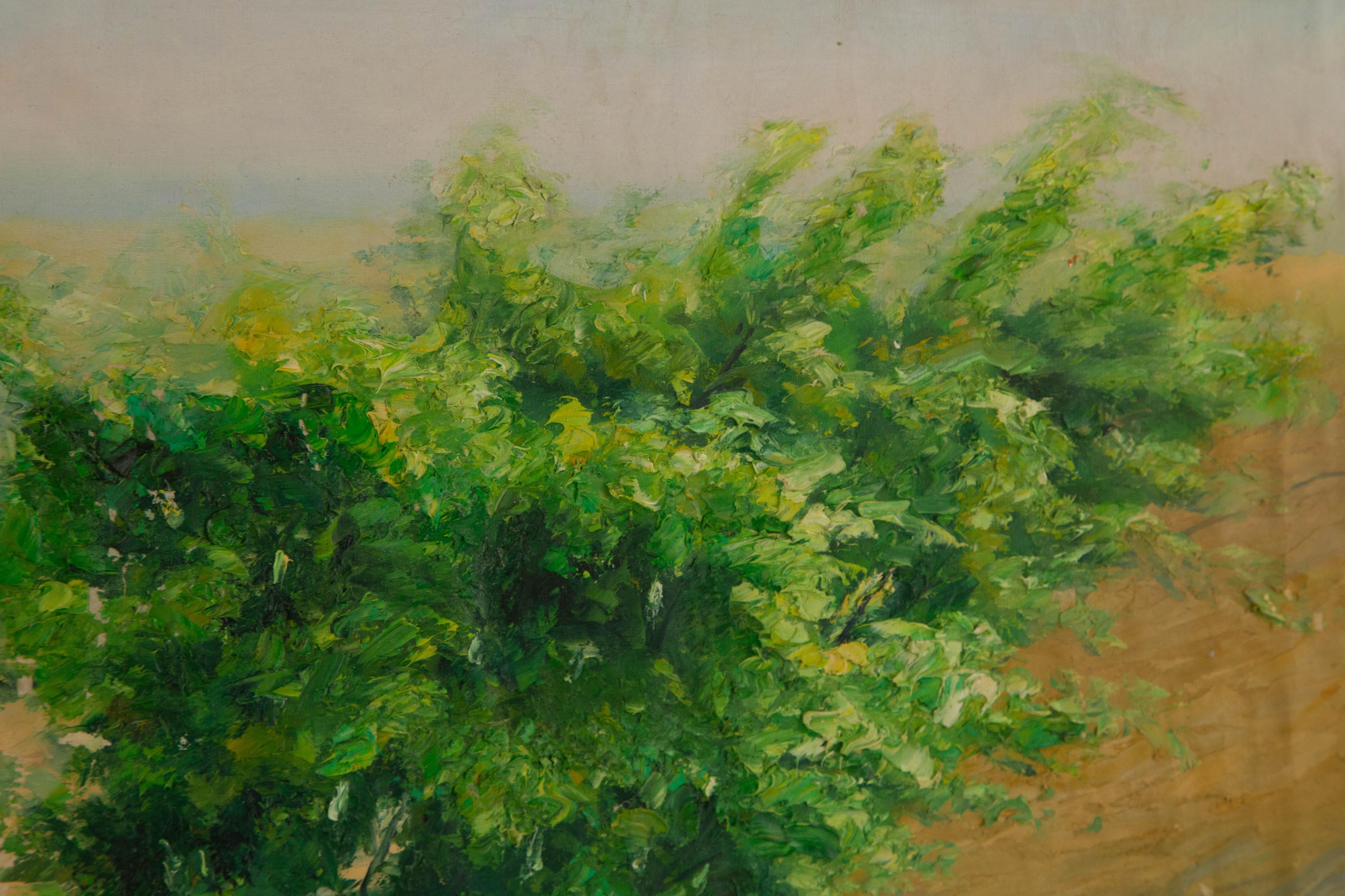 Mingjun Wang Landschaft, Original, Ölgemälde auf Leinwand, „Sommer blühend“, Mingjun Wang im Angebot 9