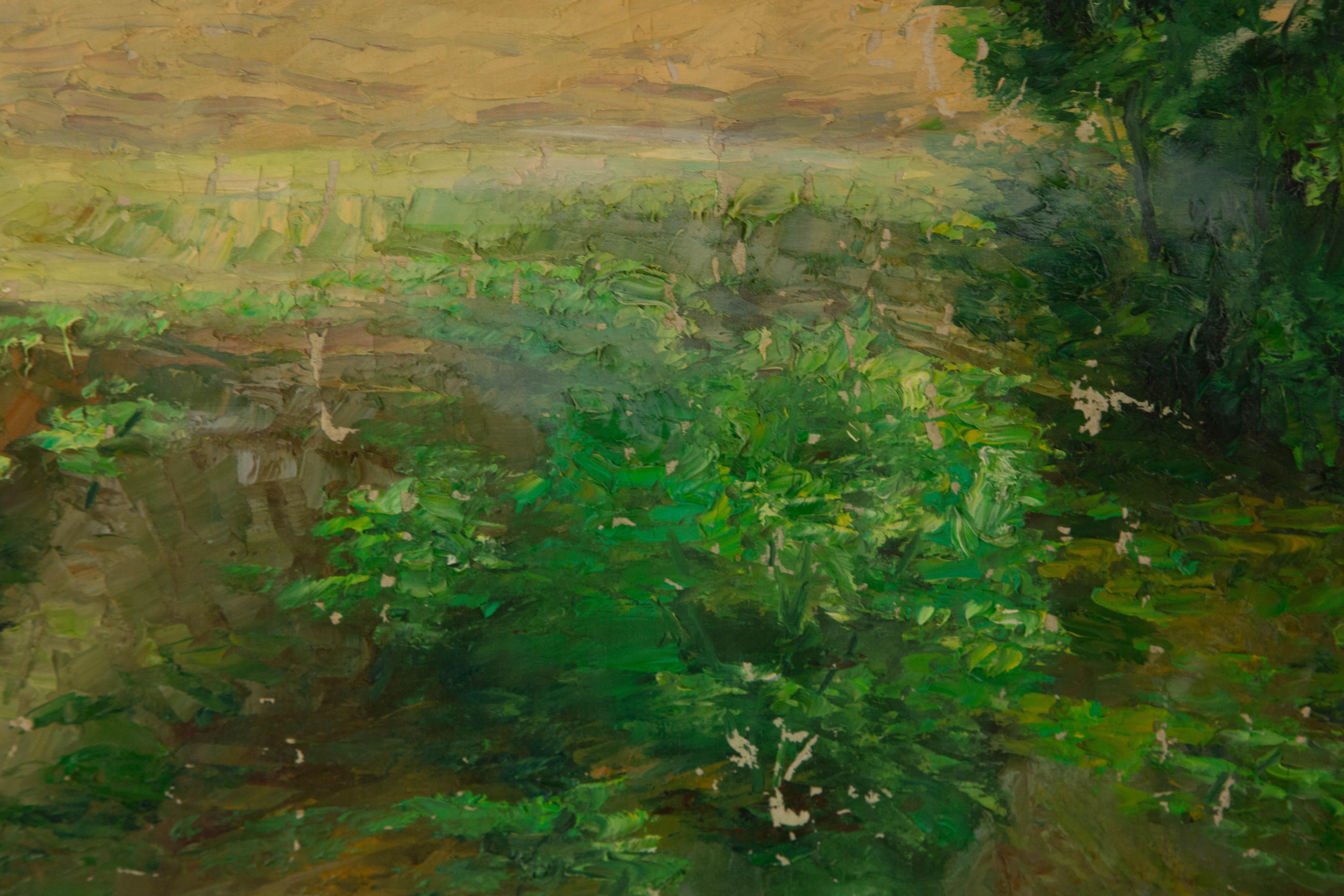 Mingjun Wang Landschaft, Original, Ölgemälde auf Leinwand, „Sommer blühend“, Mingjun Wang im Angebot 10