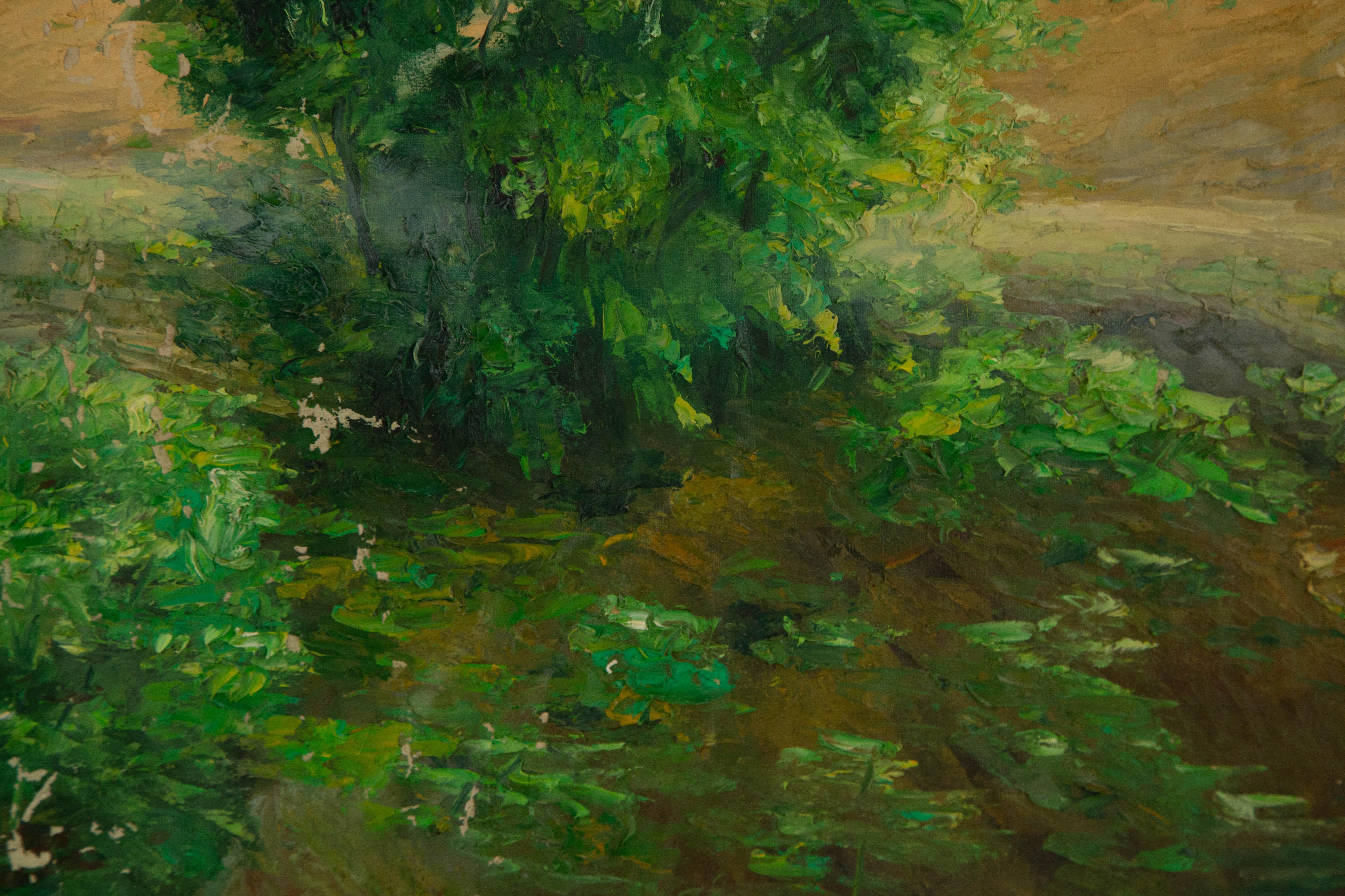 Mingjun Wang Landschaft, Original, Ölgemälde auf Leinwand, „Sommer blühend“, Mingjun Wang im Angebot 11