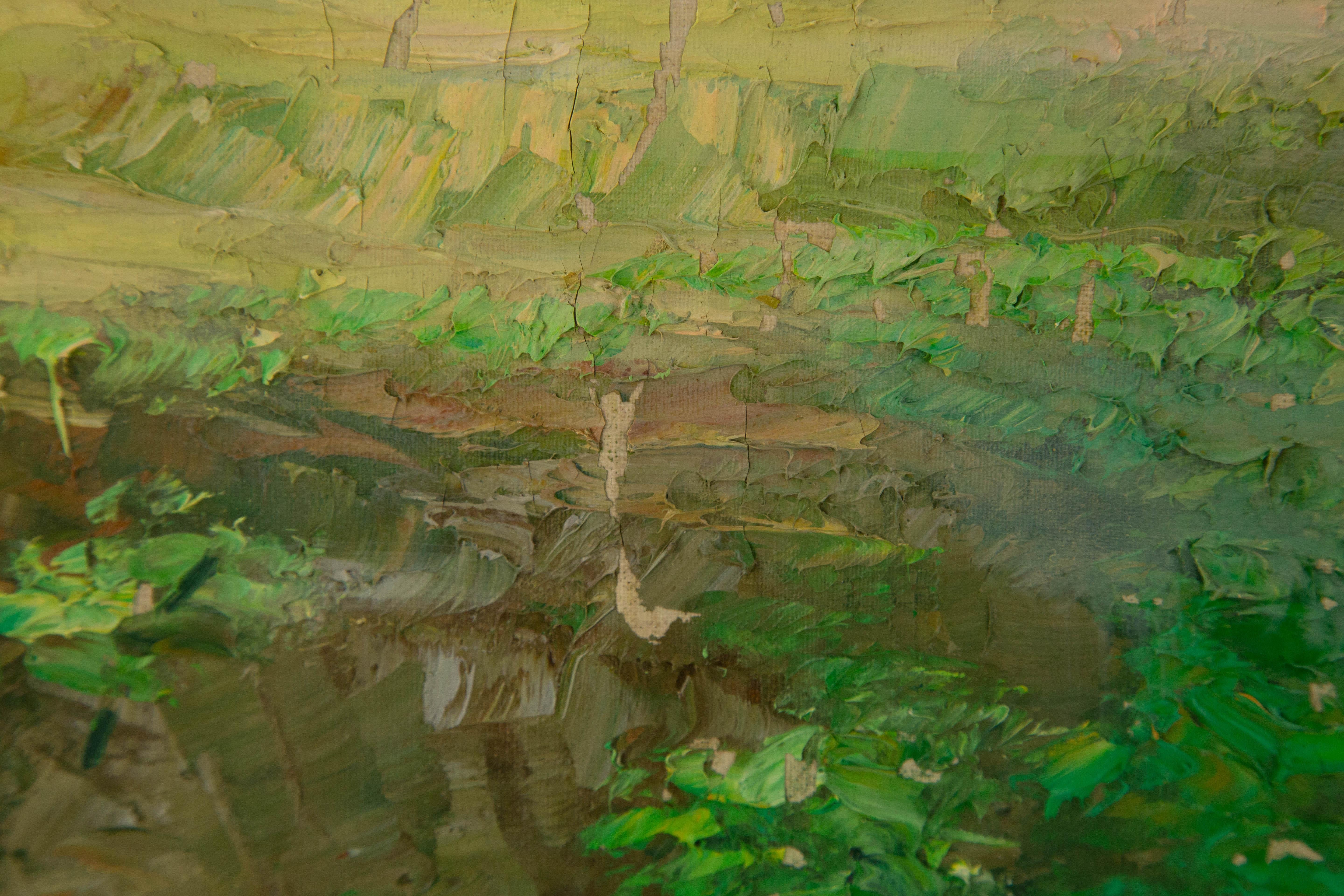 Mingjun Wang Landschaft, Original, Ölgemälde auf Leinwand, „Sommer blühend“, Mingjun Wang im Angebot 13