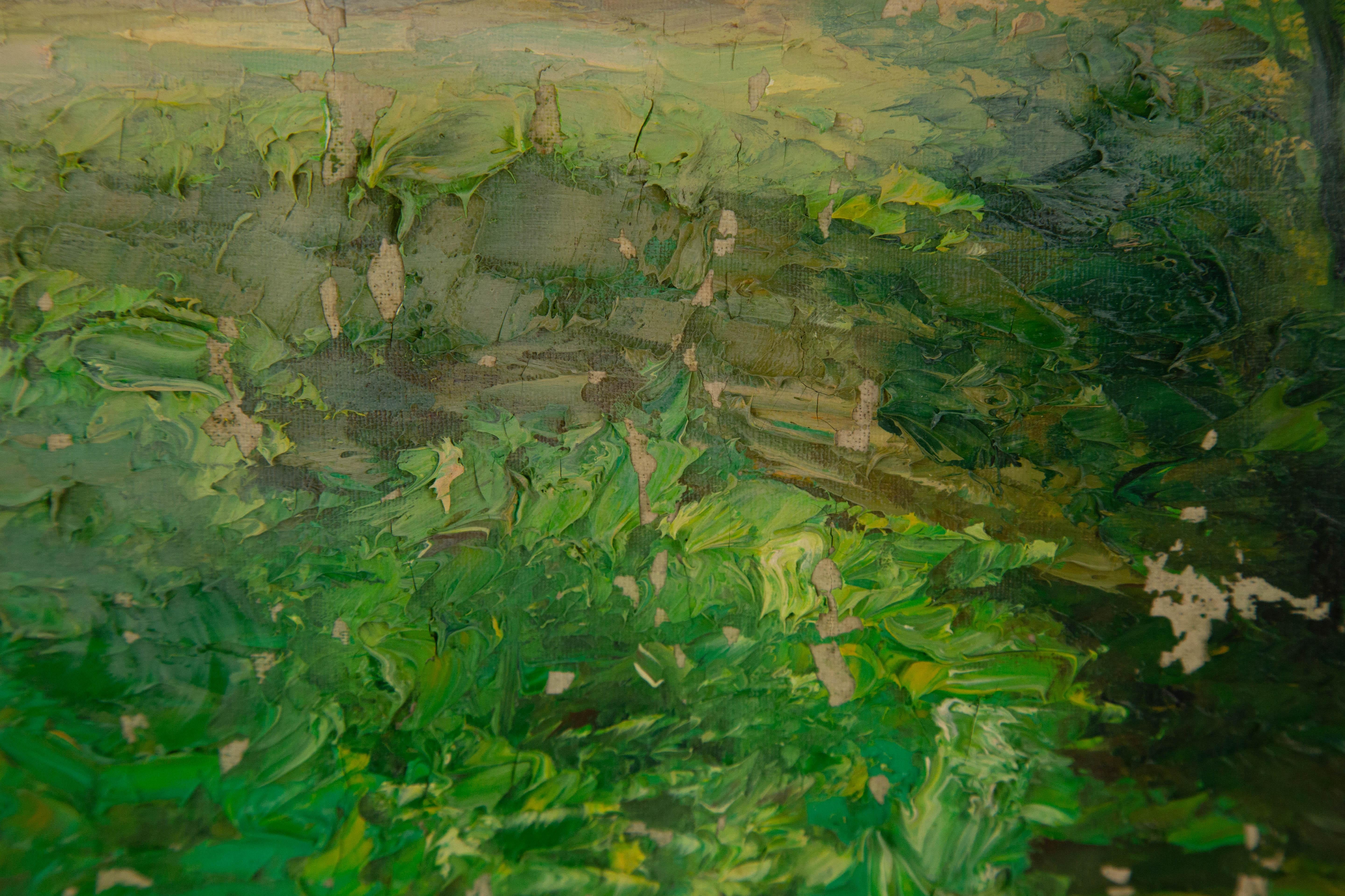 Mingjun Wang Landschaft, Original, Ölgemälde auf Leinwand, „Sommer blühend“, Mingjun Wang im Angebot 14