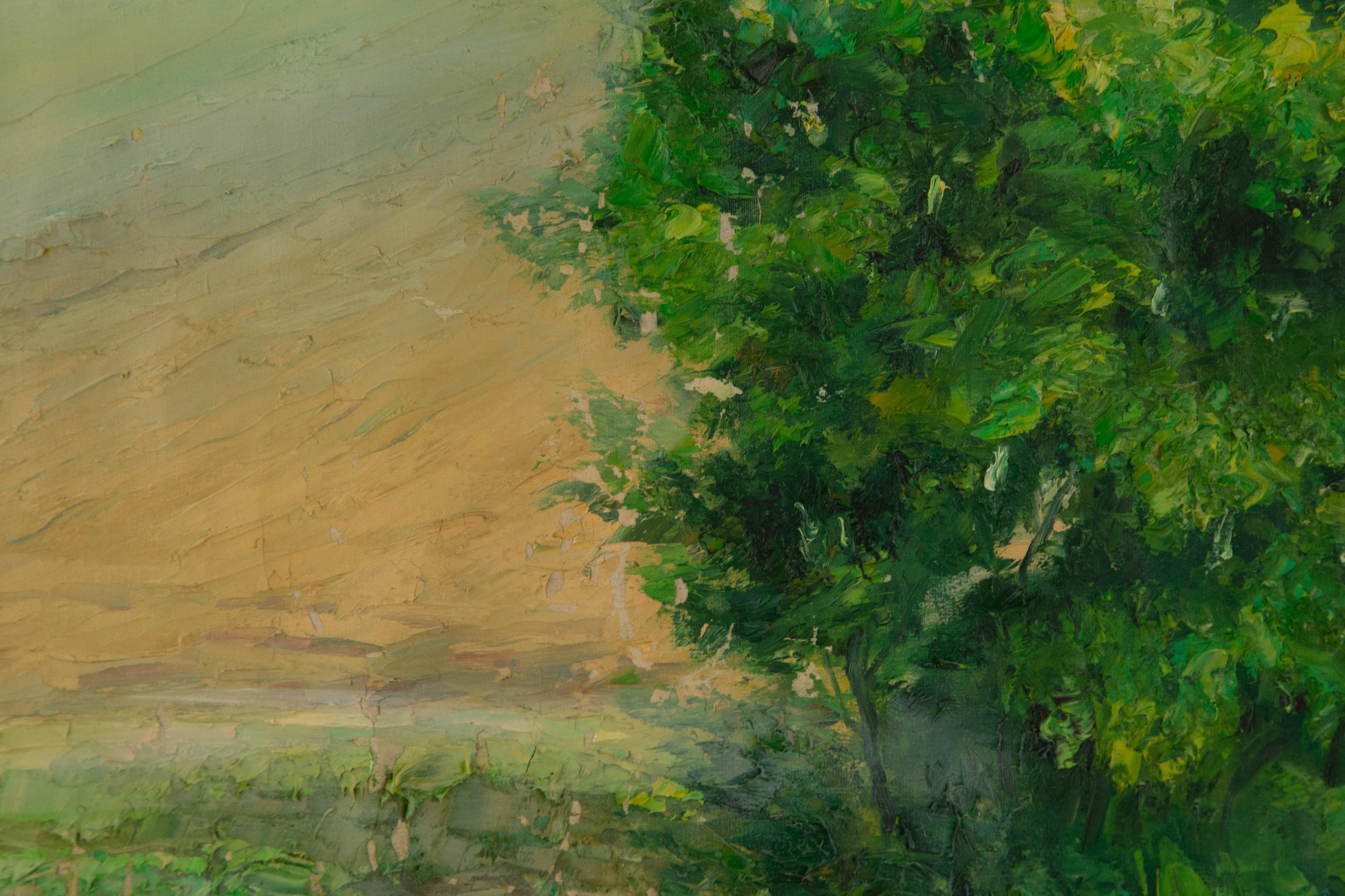 Mingjun Wang Landschaft, Original, Ölgemälde auf Leinwand, „Sommer blühend“, Mingjun Wang im Angebot 7
