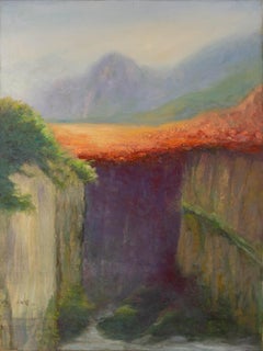 Mingjun Wang Landschaft Original Öl auf Leinwand "Sonnenaufgang"