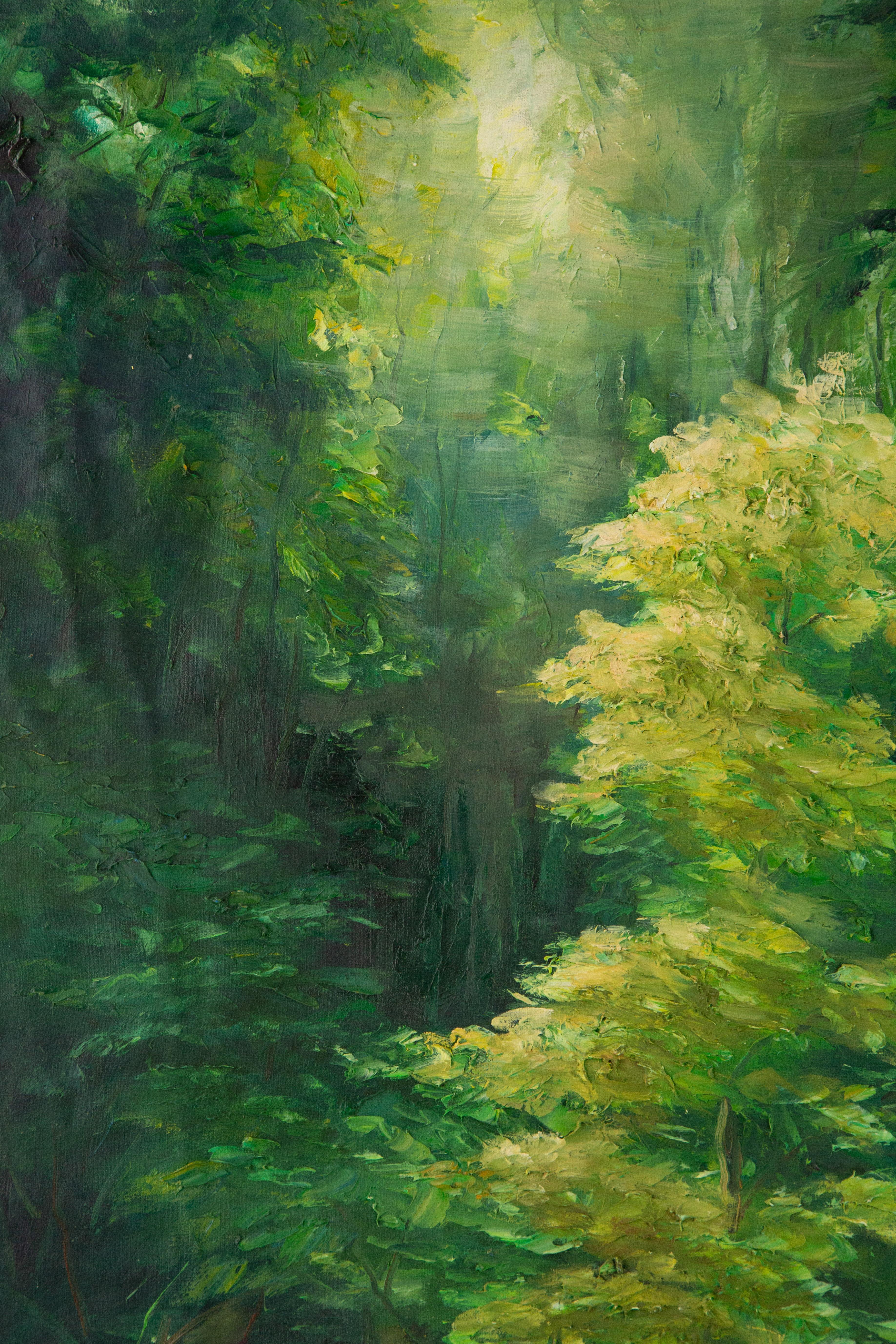 Mingjun Wang Paesaggio Olio Originale Su Tela 