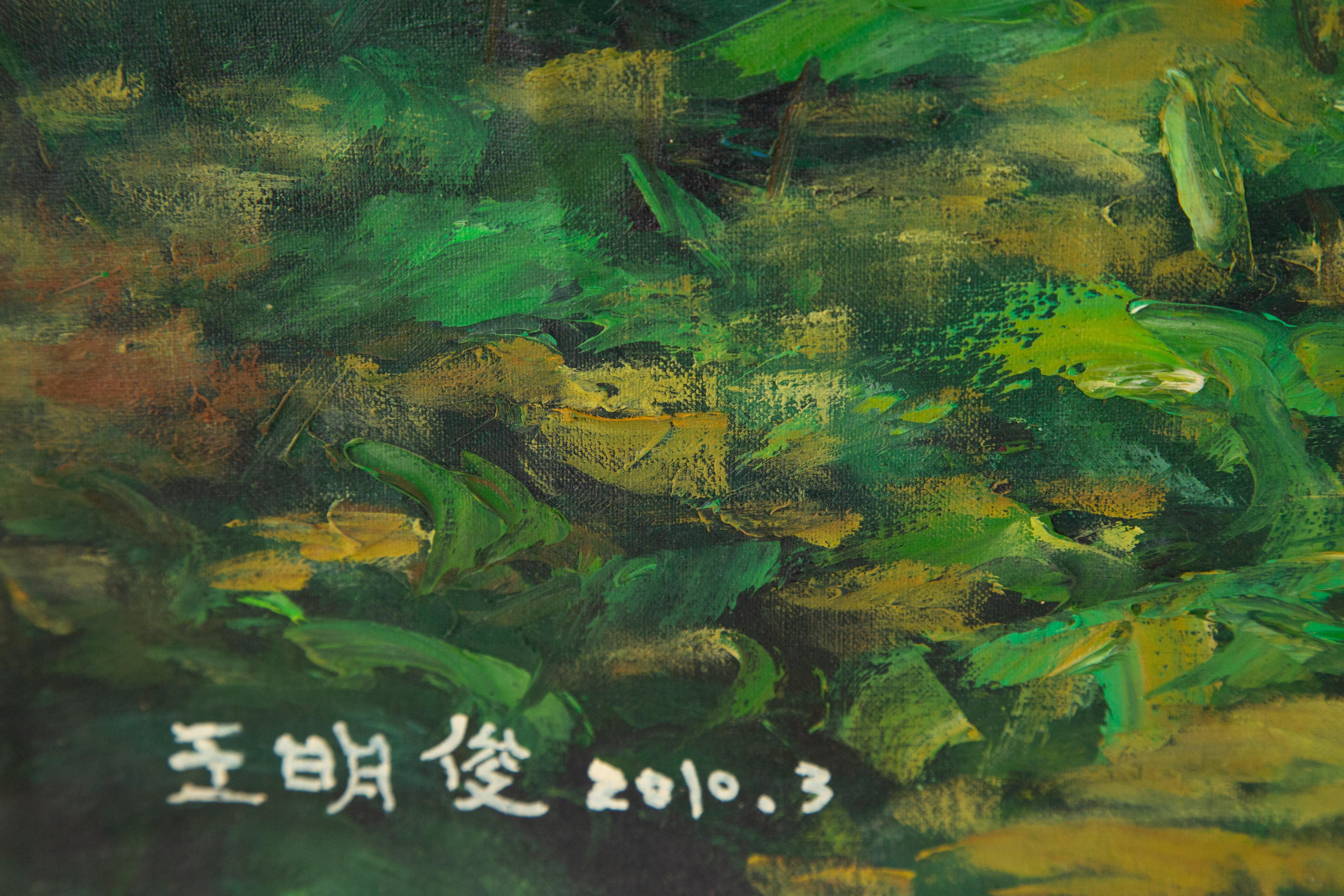 Mingjun Wang Paesaggio Olio Originale Su Tela 
