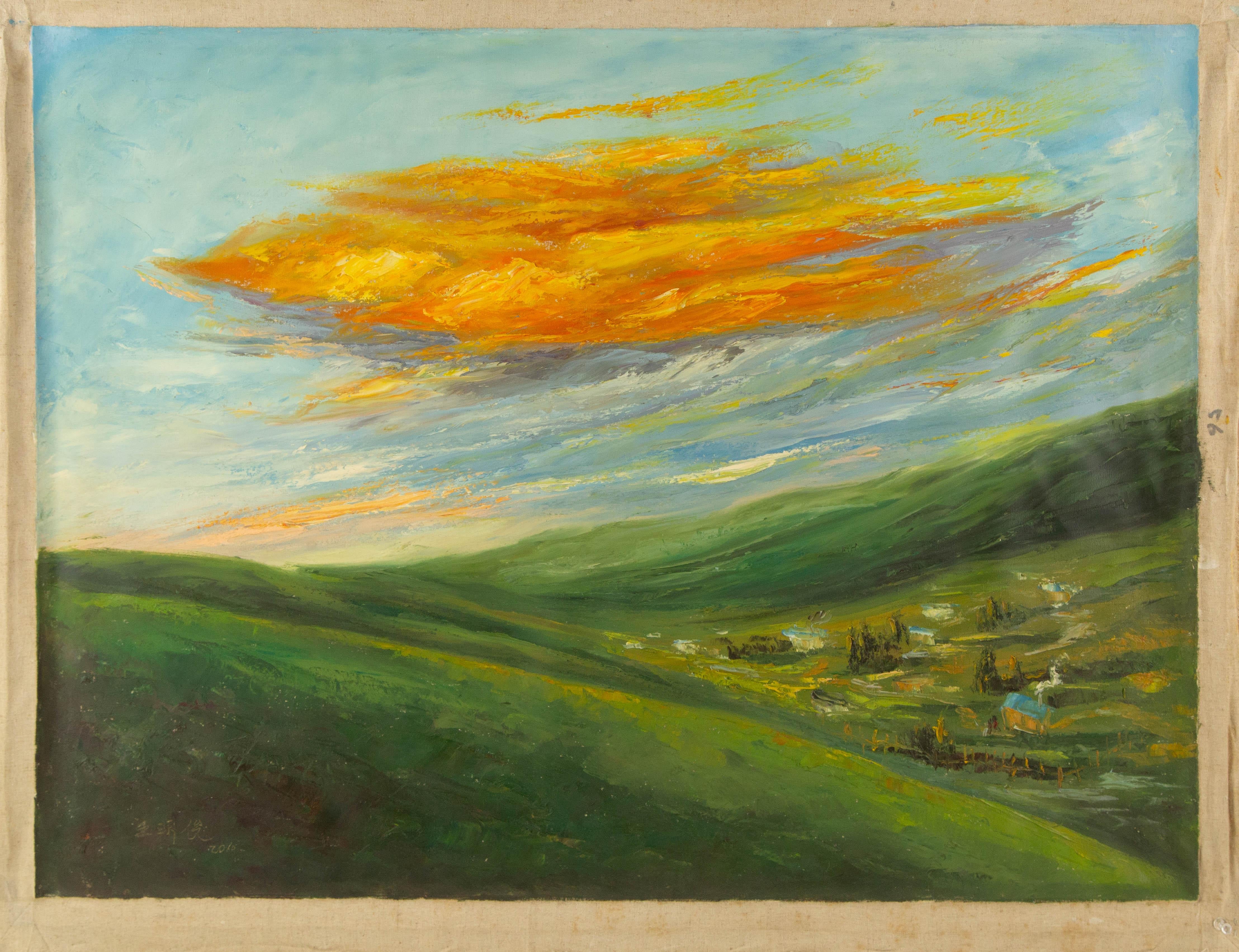 Mingjun Wang Landscape Original Oil On Canvas 