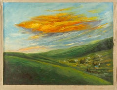 Mingjun Wang Paisaje Original Óleo Sobre Lienzo "Nubes cálidas"