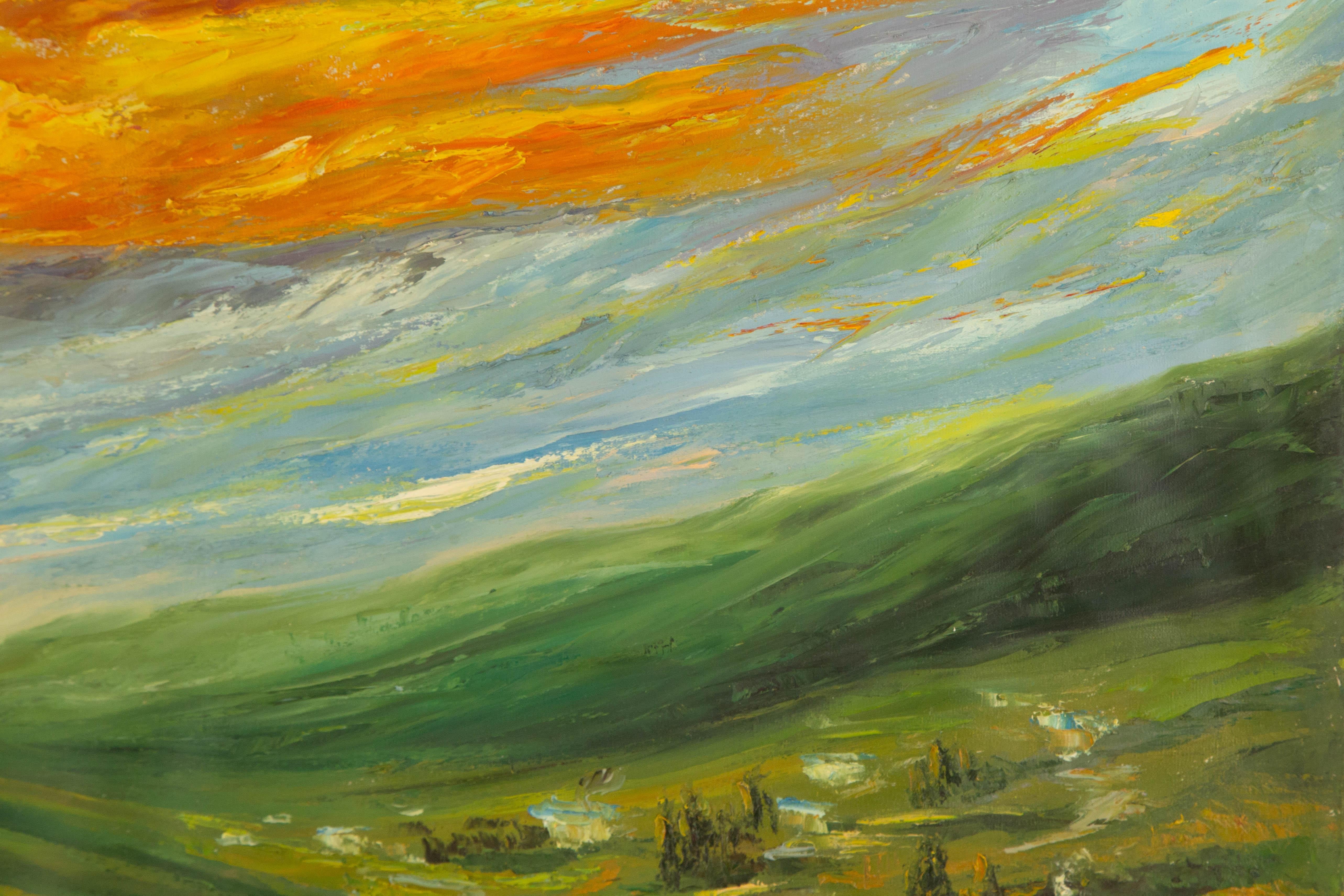 Mingjun Wang Landscape Original Oil On Canvas 