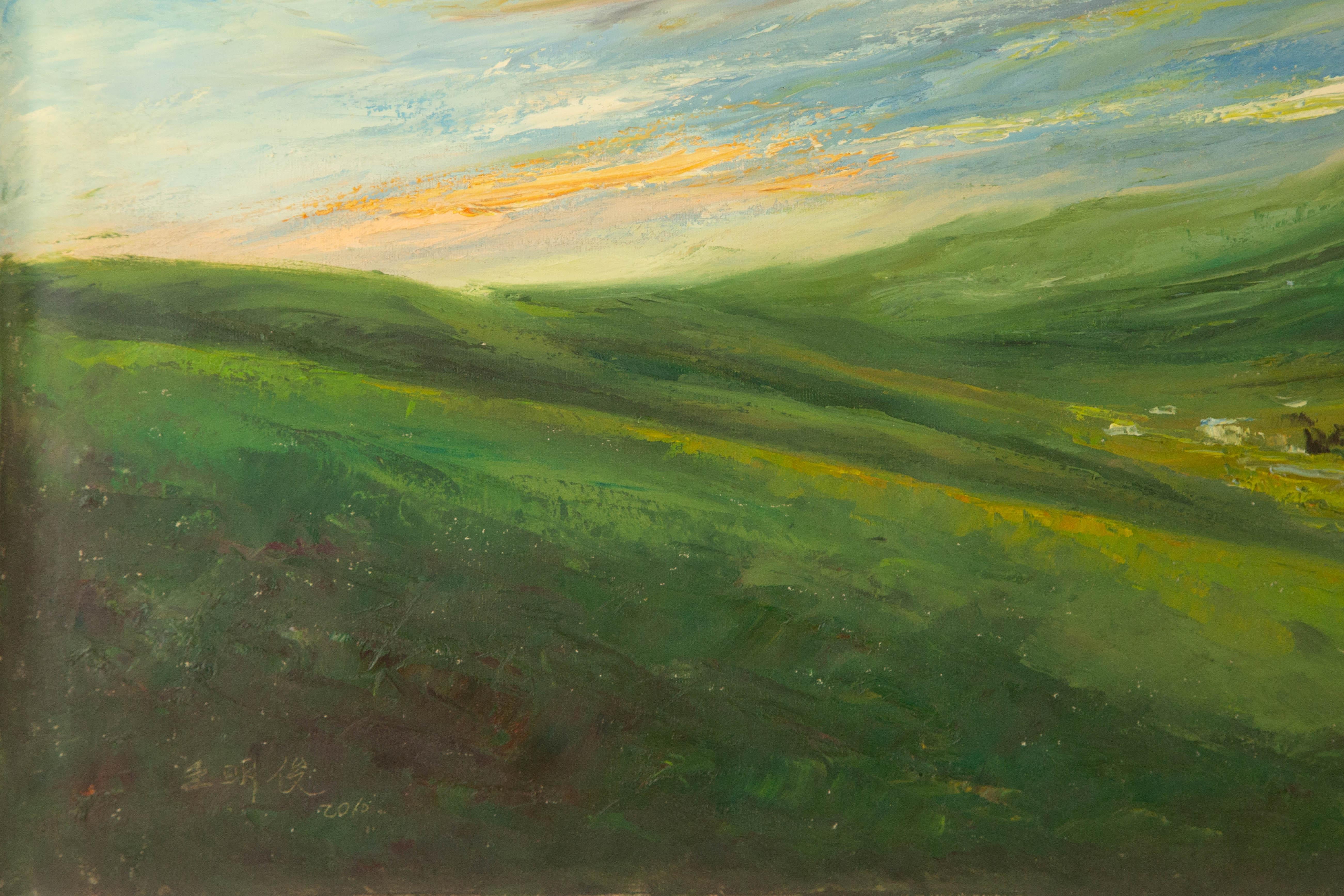 Mingjun Wang Landscape Original Oil On Canvas 