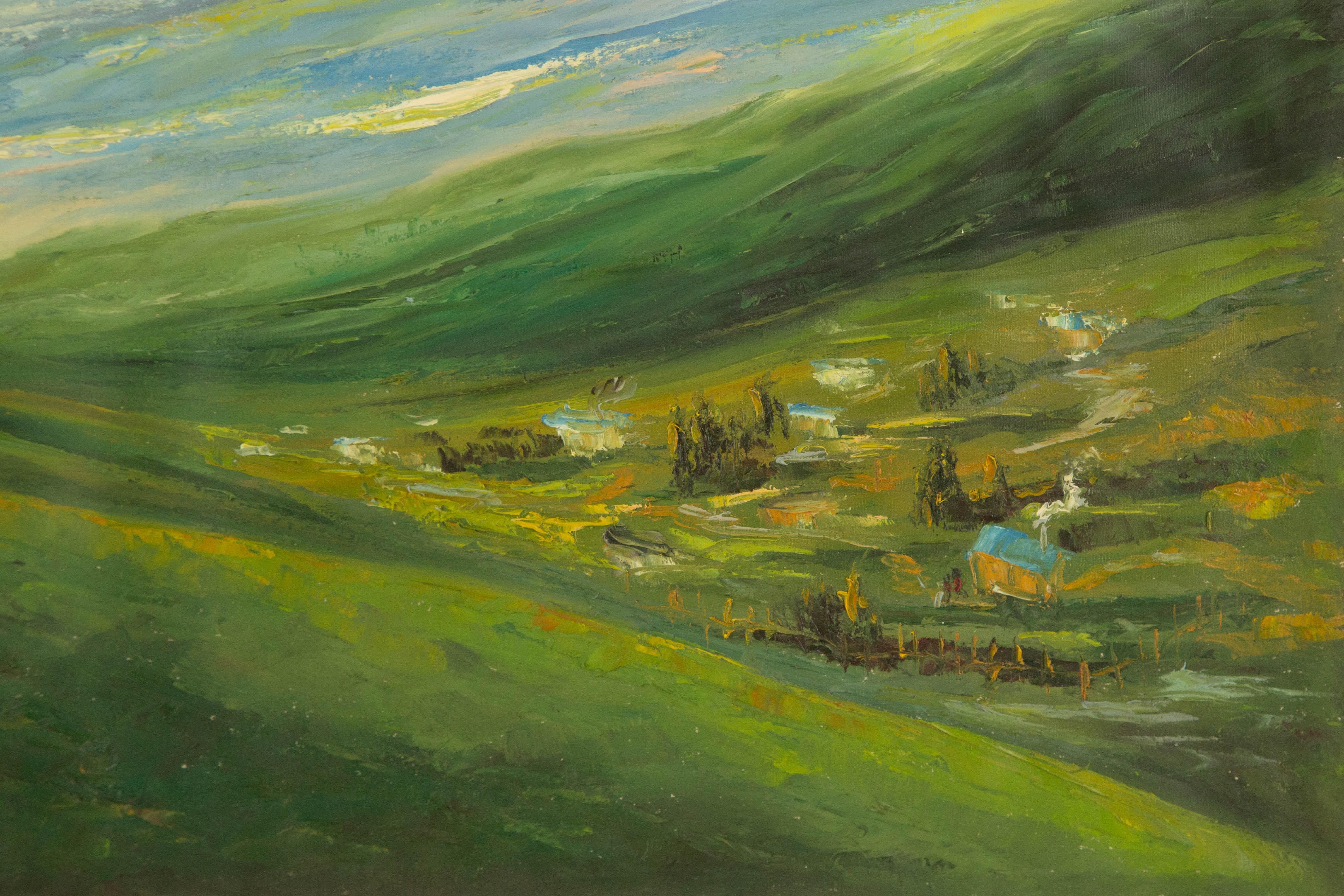 Mingjun Wang Landscape Original Oil On Canvas 