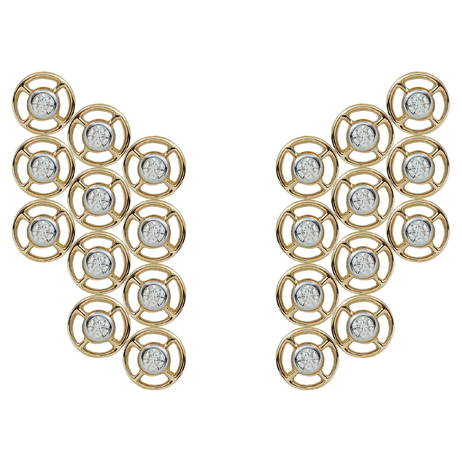 Mingle Le Petite Cascading 11 Diamond Earrings 18K Gold