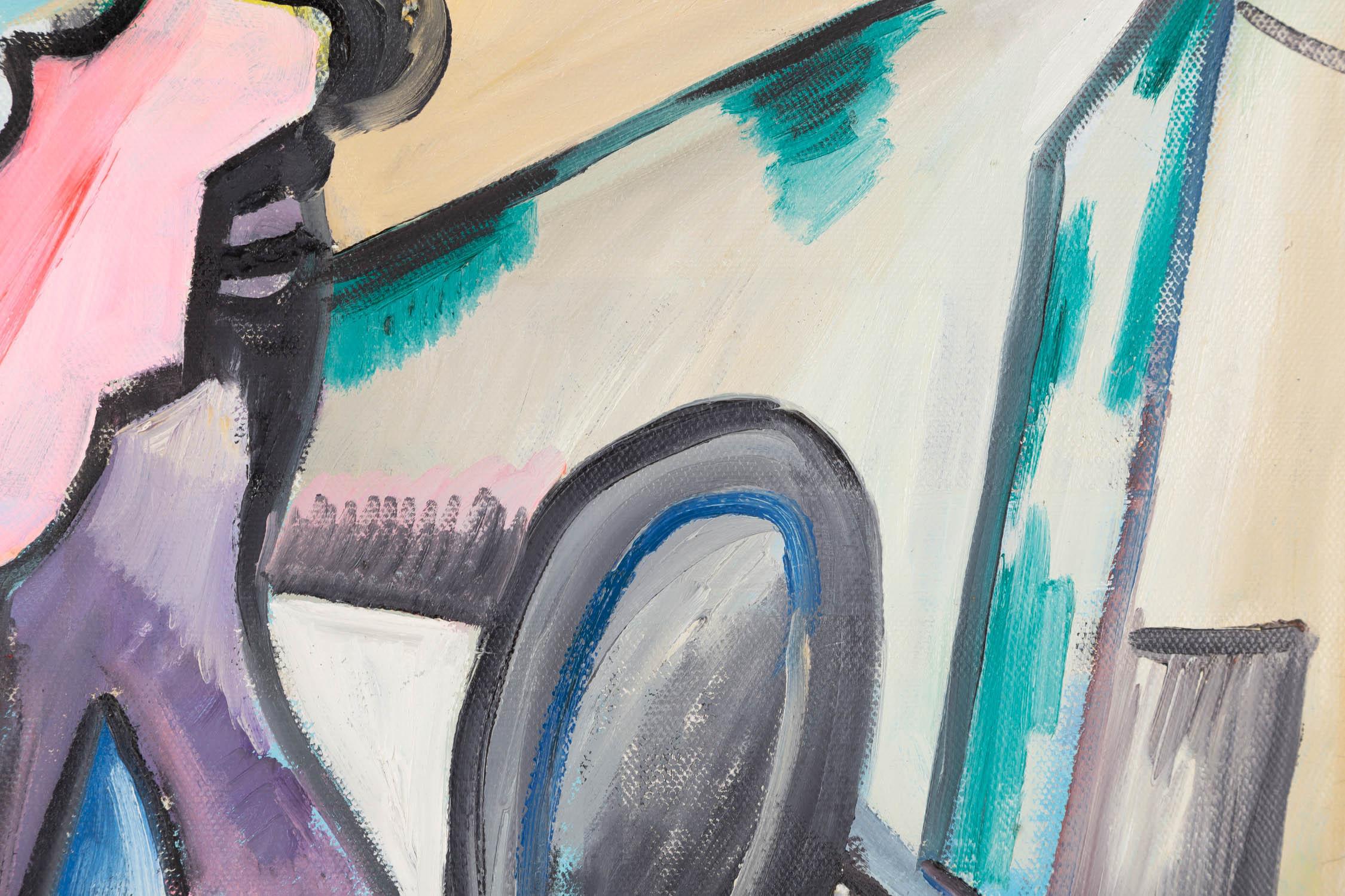 Minglei Wang Kubismus Original Öl auf Leinwand 