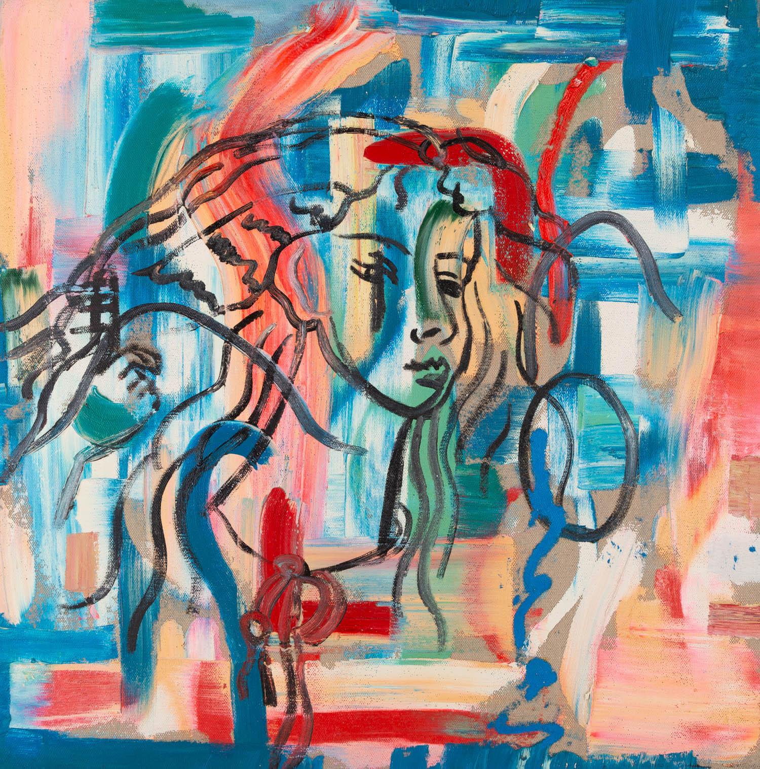 Minglei Wang Modernist Original Oil On Canvas 