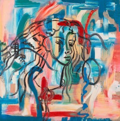 Minglei Wang Modernist Original Oil On Canvas "Mirror"