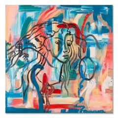 Minglei Wang Modernist Original Oil On Canvas "Mirror"