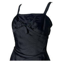 Mingolini Gugenheim Couture 1950’s Black Silk Fit and Flare Cocktail Dress