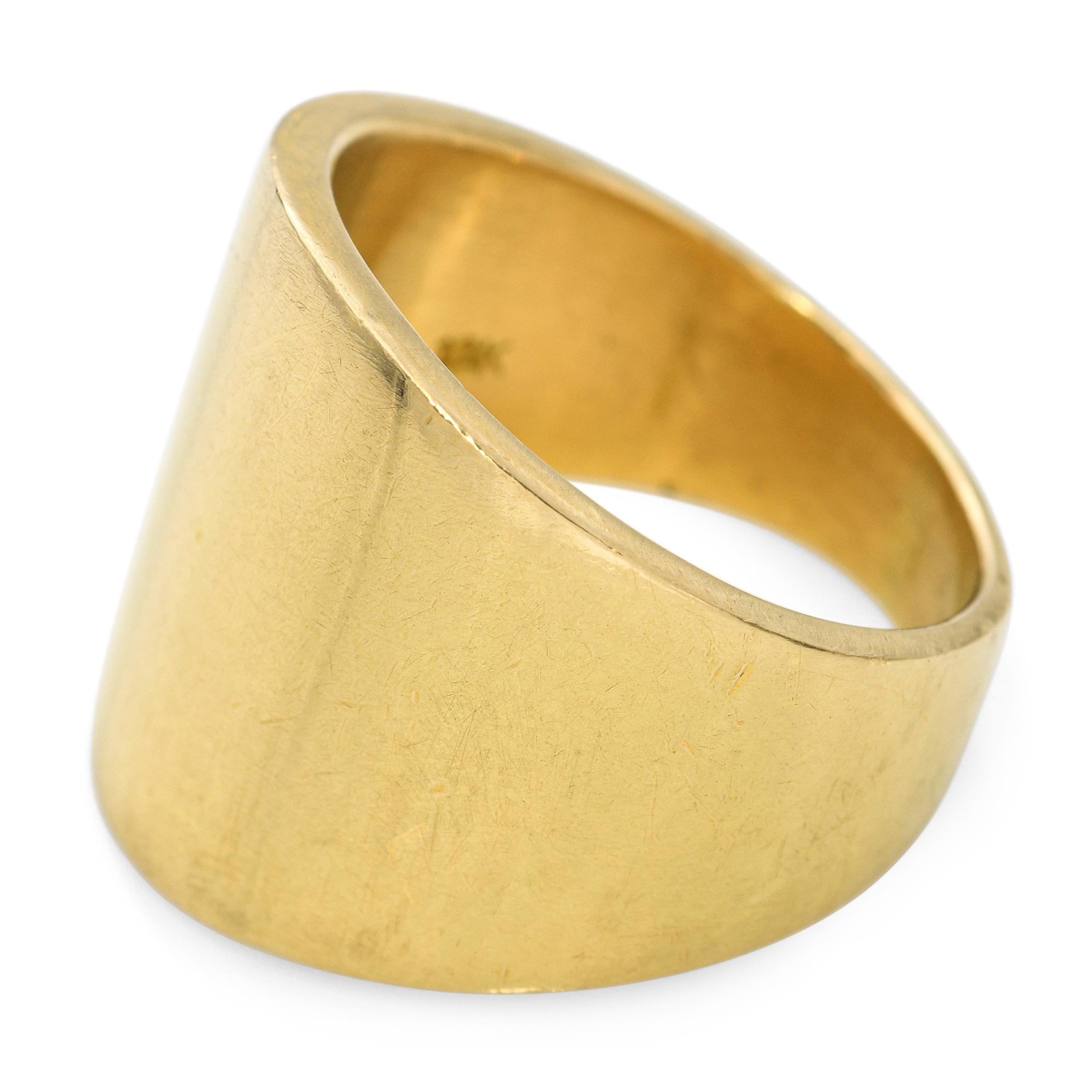 Ming Ming, bague à large bande conique en or jaune 18k Bon état - En vente à New York, NY