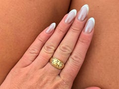 Mings Bird on a Plum Cutout Ring 14k Yellow Gold Size 7