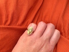 Ming's Bird on a Plum Marquise Ring 14k Yellow Gold