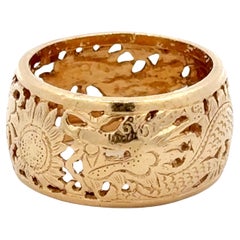 Mings Double Dragon Cutout Ring 14k Yellow Gold