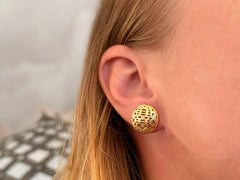 Ming's Double Happiness Stud Earrings 14K Yellow Gold