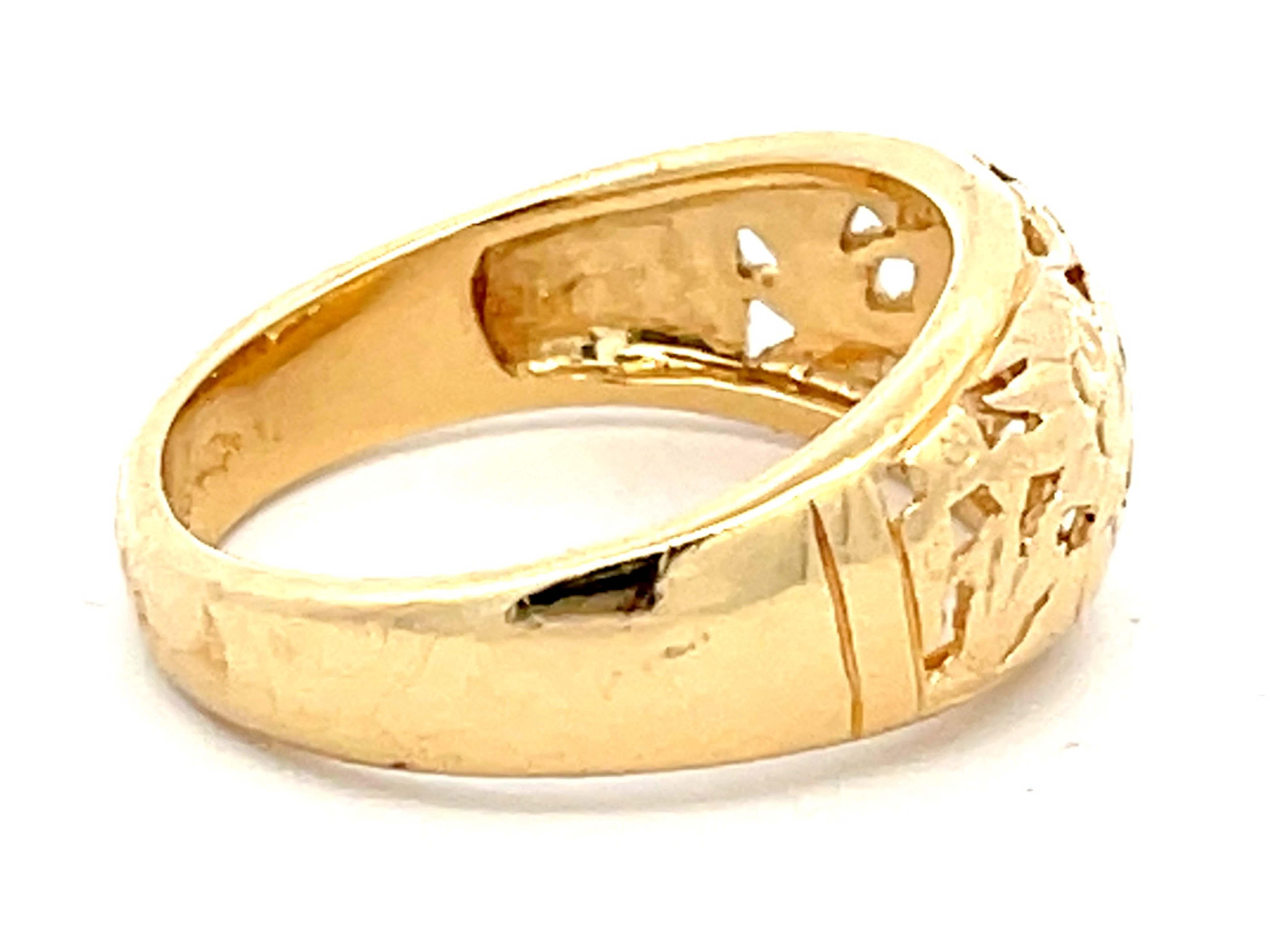Modern Mings Dragon Cutout Dome Band Ring in 14k