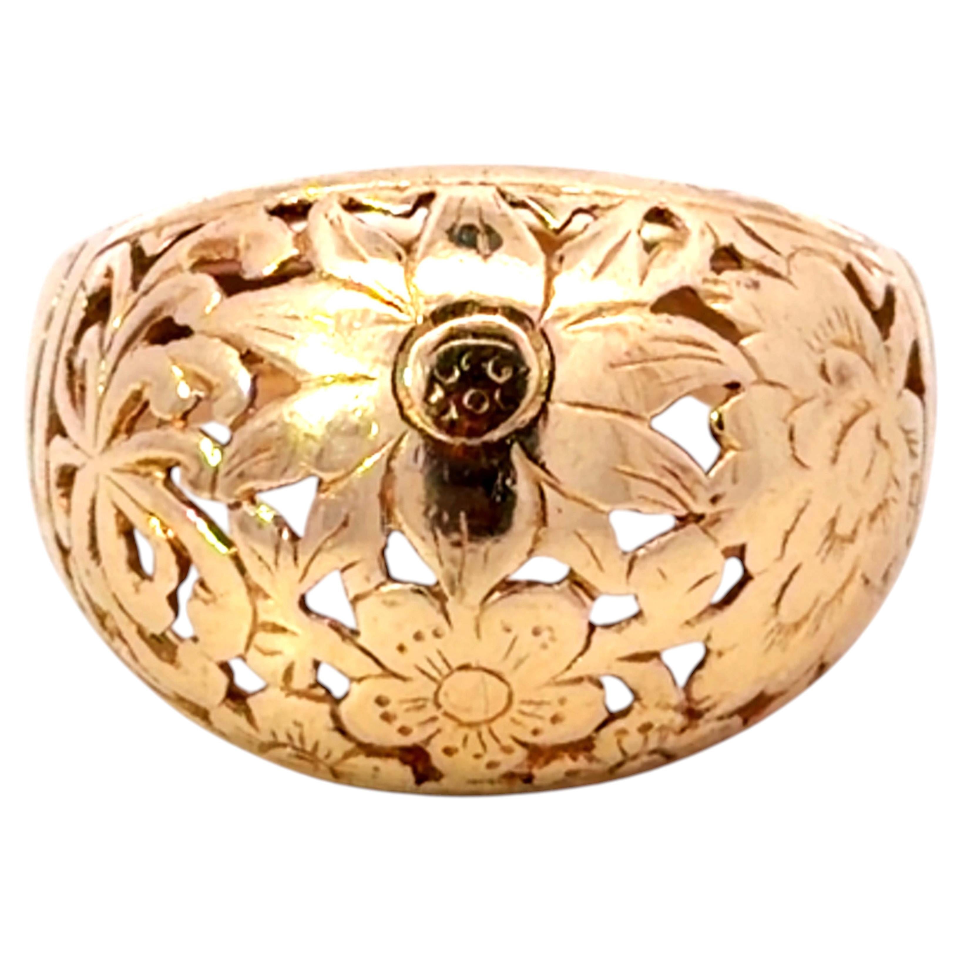 Bague « Flower Dome » de Mings en or jaune 14 carats