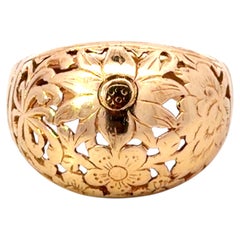 Mings Flower Dome Ring 14K Yellow Gold