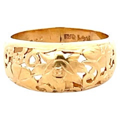 Vintage Mings Four Seasons Cutout Dome Band Ring in 14k