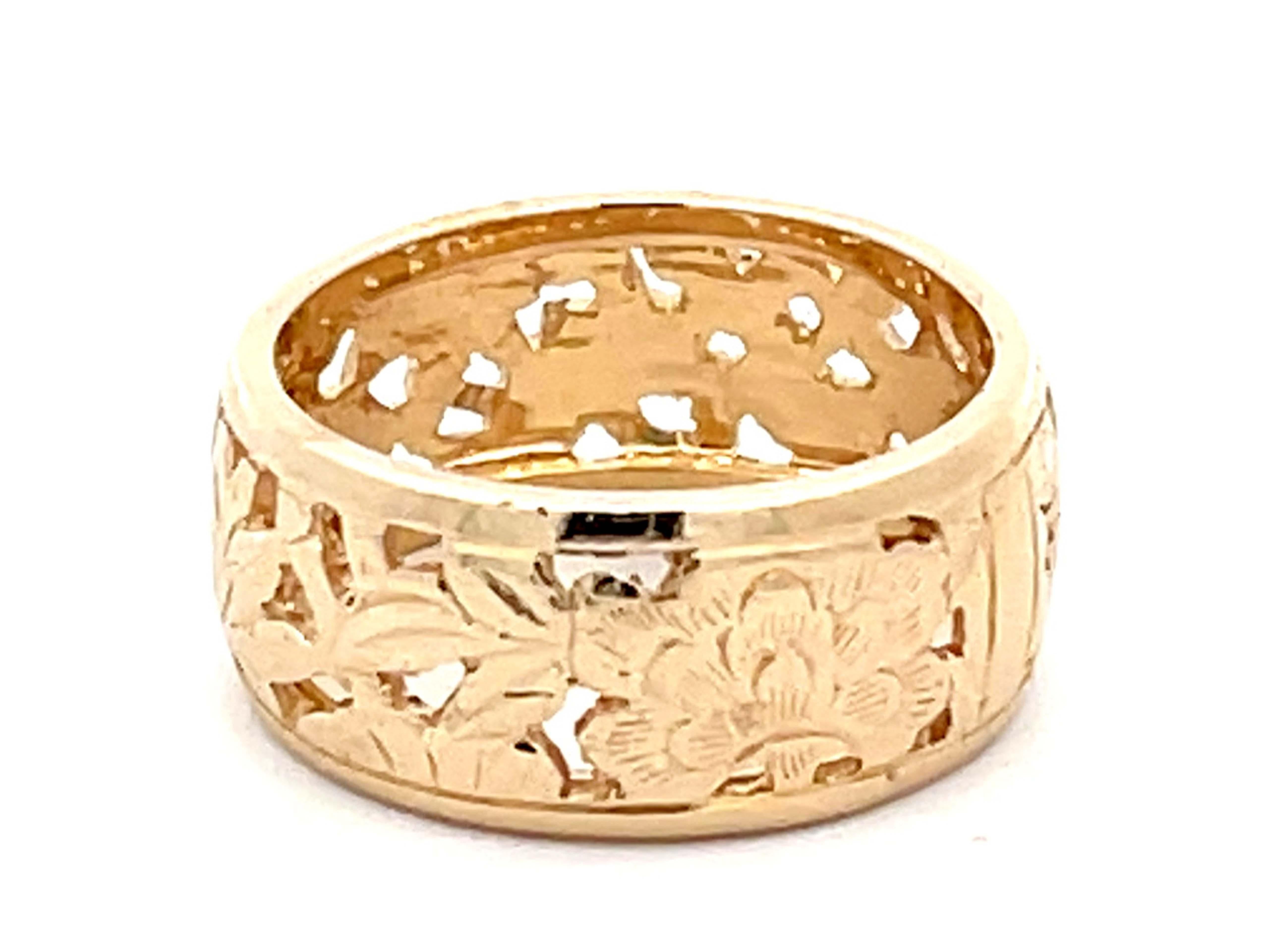 Modern Mings Four Seasons Cutout Ring in 14k Yellow Gold For Sale