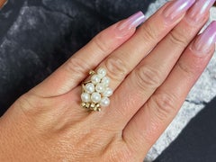 Ming's Hawaii Akoya Pearl Cluster Ring 14k Yellow Gold