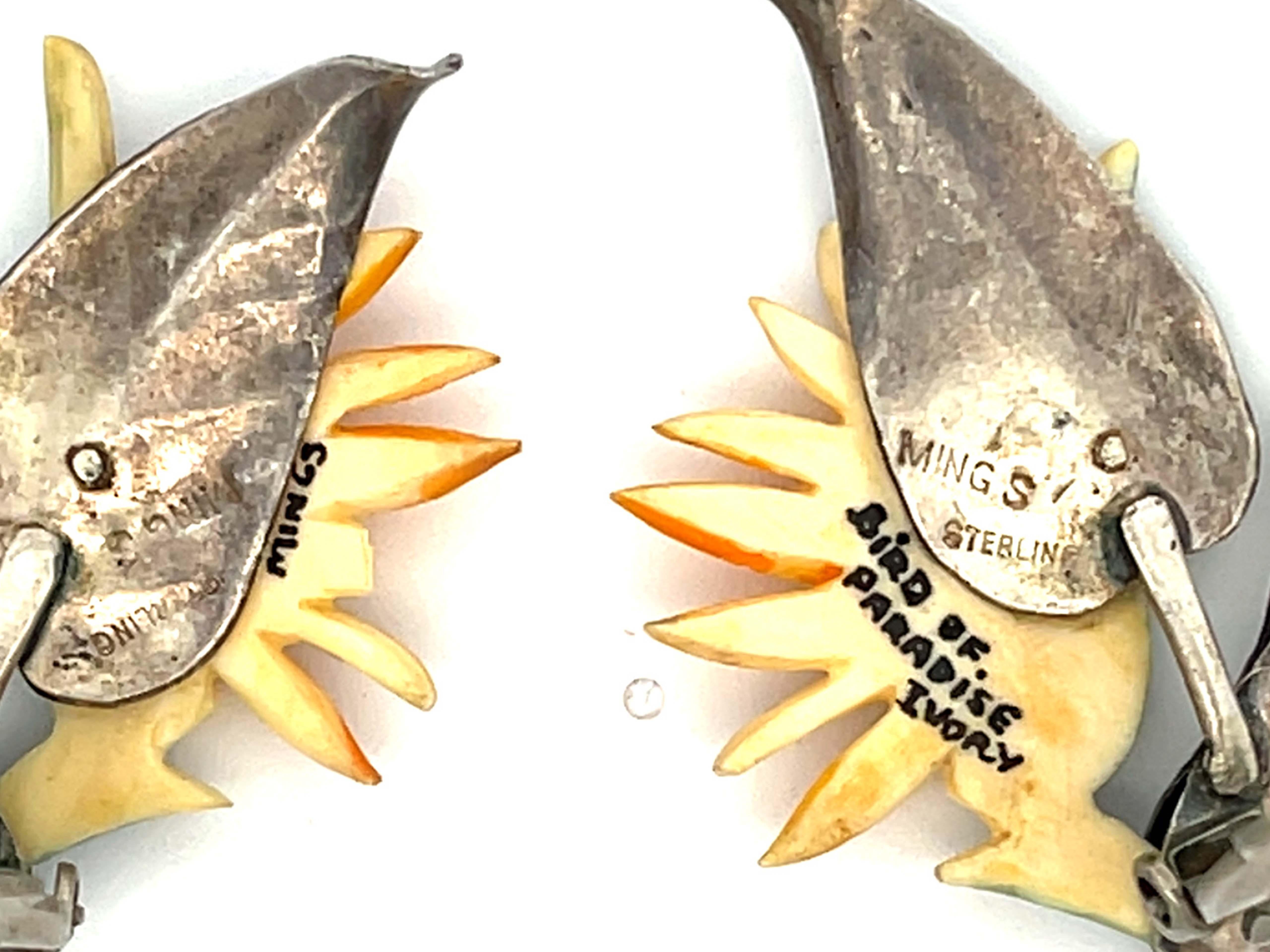 Modern Mings Hawaii Bird of Paradise Earrings in Sterling Silver