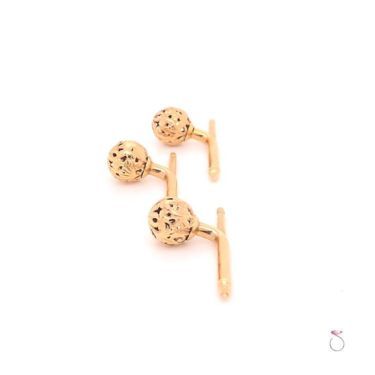 Ming's Hawaii Button Enhancers In 14K Yellow Gold, Set of 3 For Sale 1