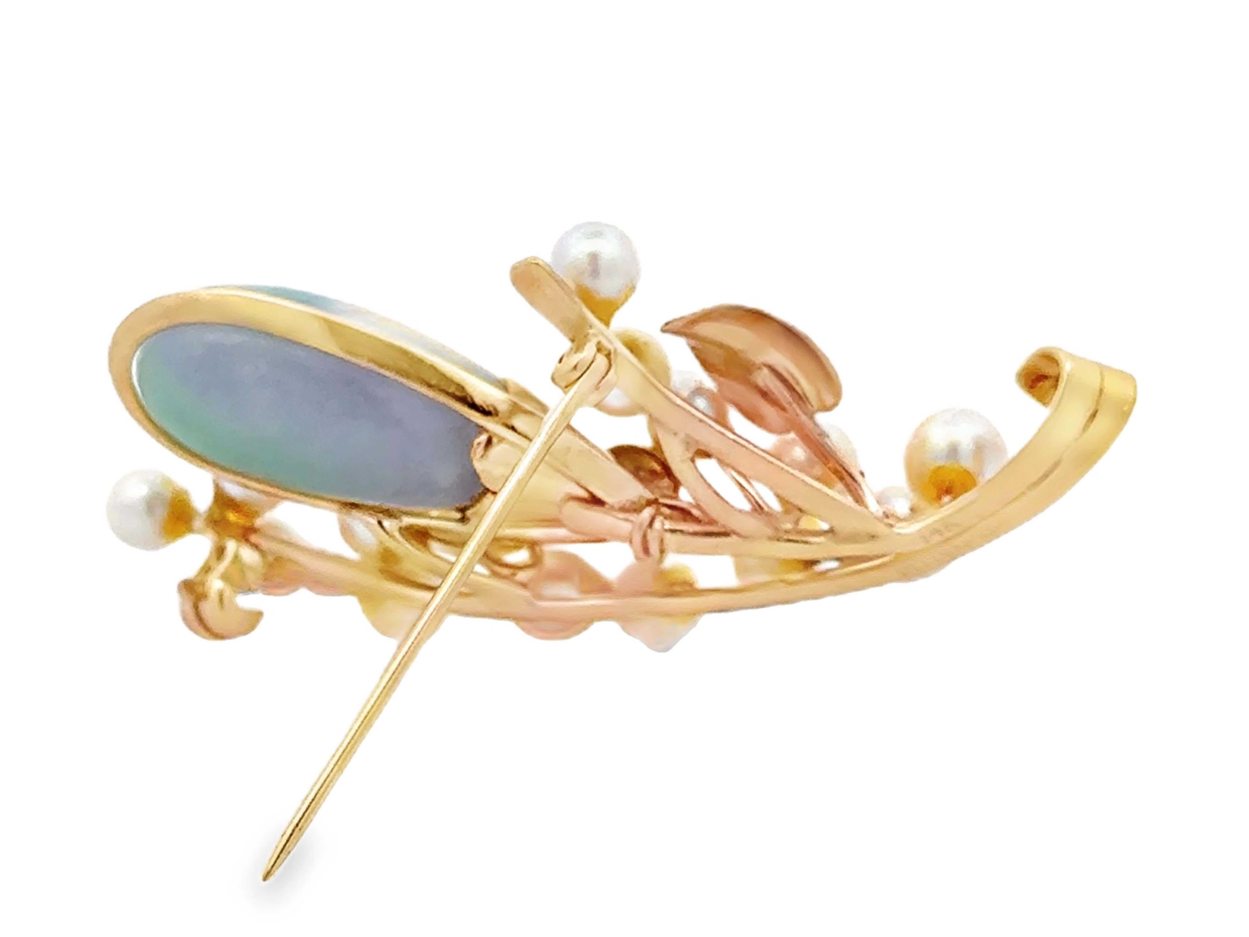 Ming Ming Hawaii, un bracciale a forma di pera di giada e perla in oro giallo 14k in vendita 2