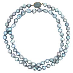 Mings Hawaii Cultured Baroque Pearl Bead Strand Necklace with Jade Clasp