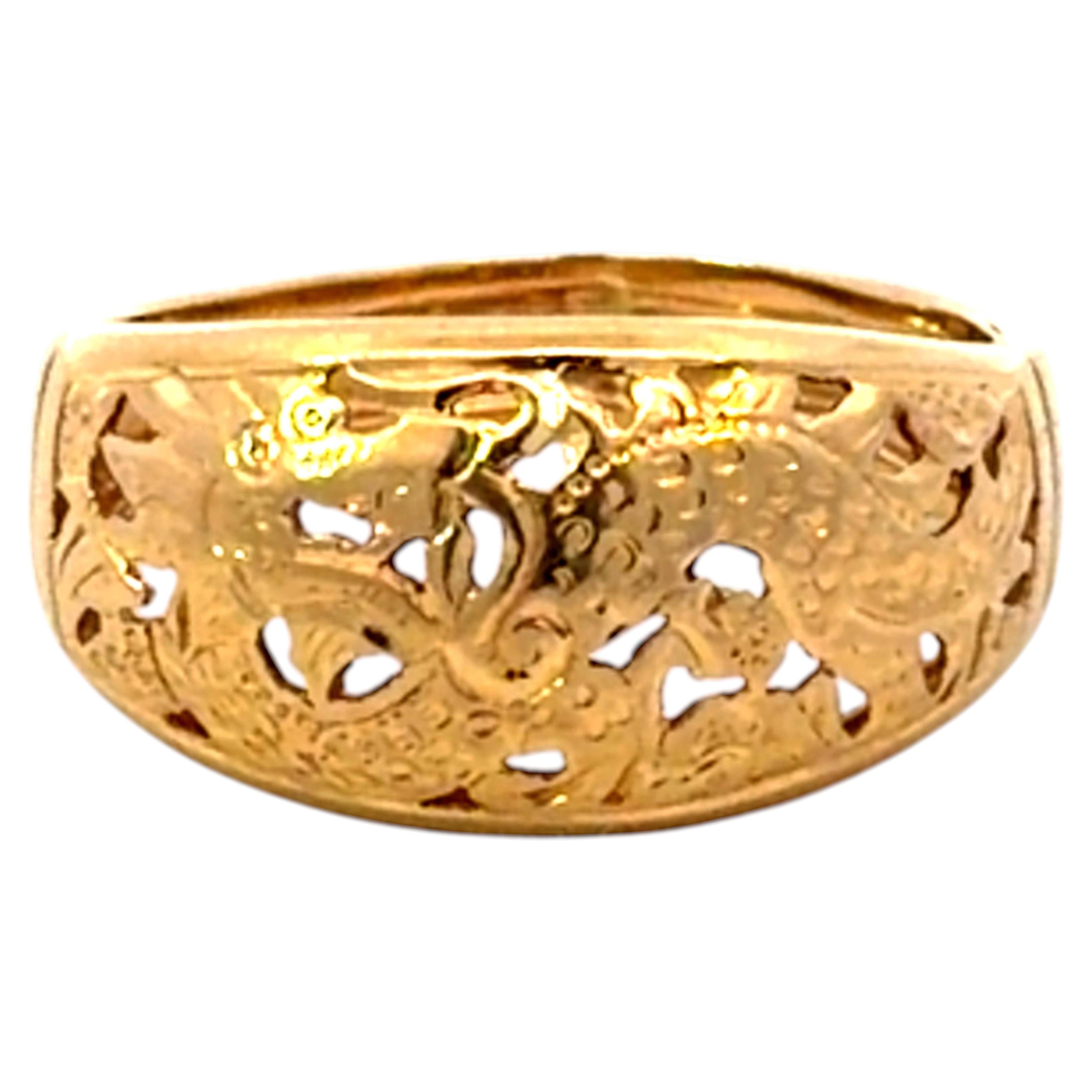 Ming Ming, bague en or jaune 14k avec dôme en forme de dragon à Hawaï