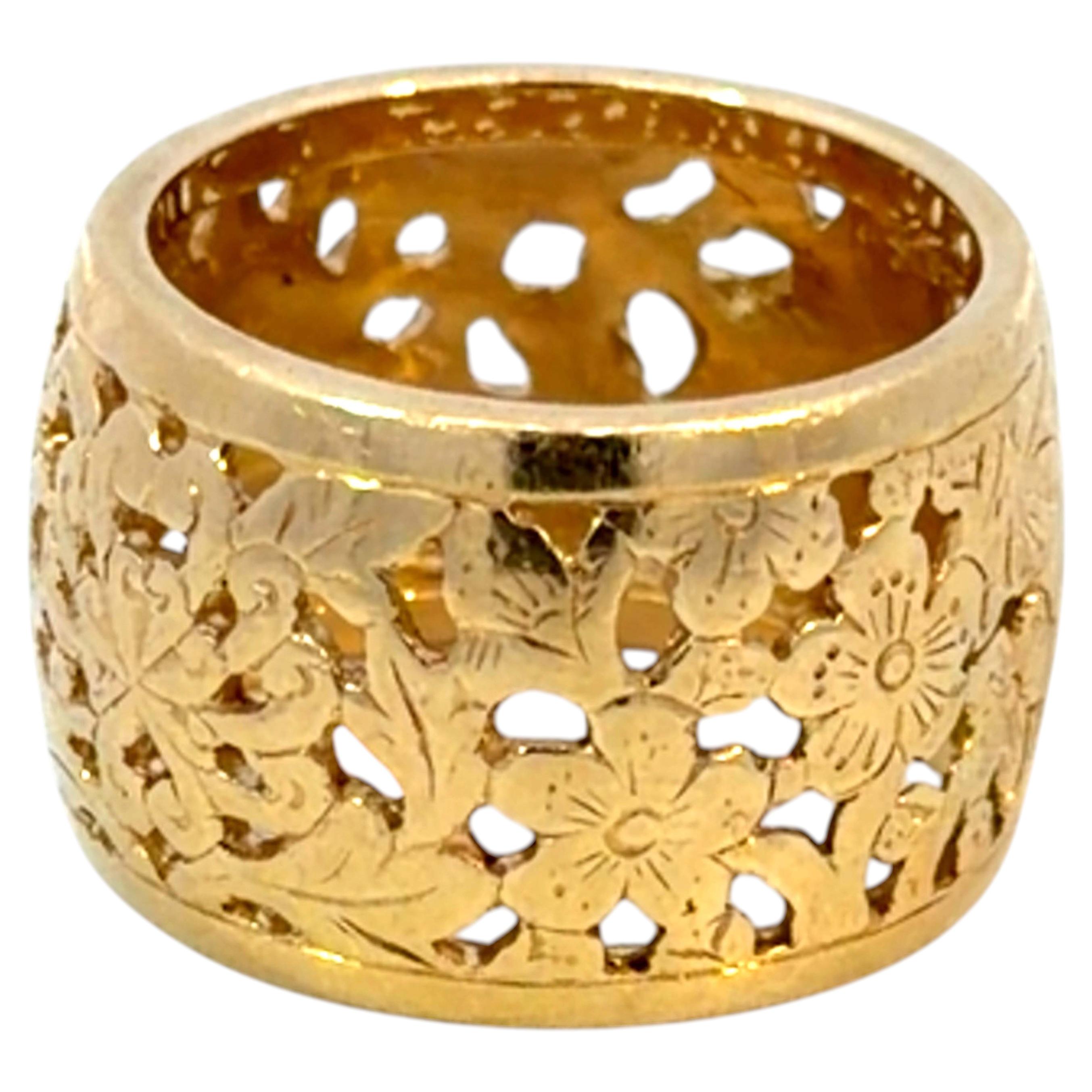 Ming's Hawaii Four Seasons Band Ring 14k Yellow Gold