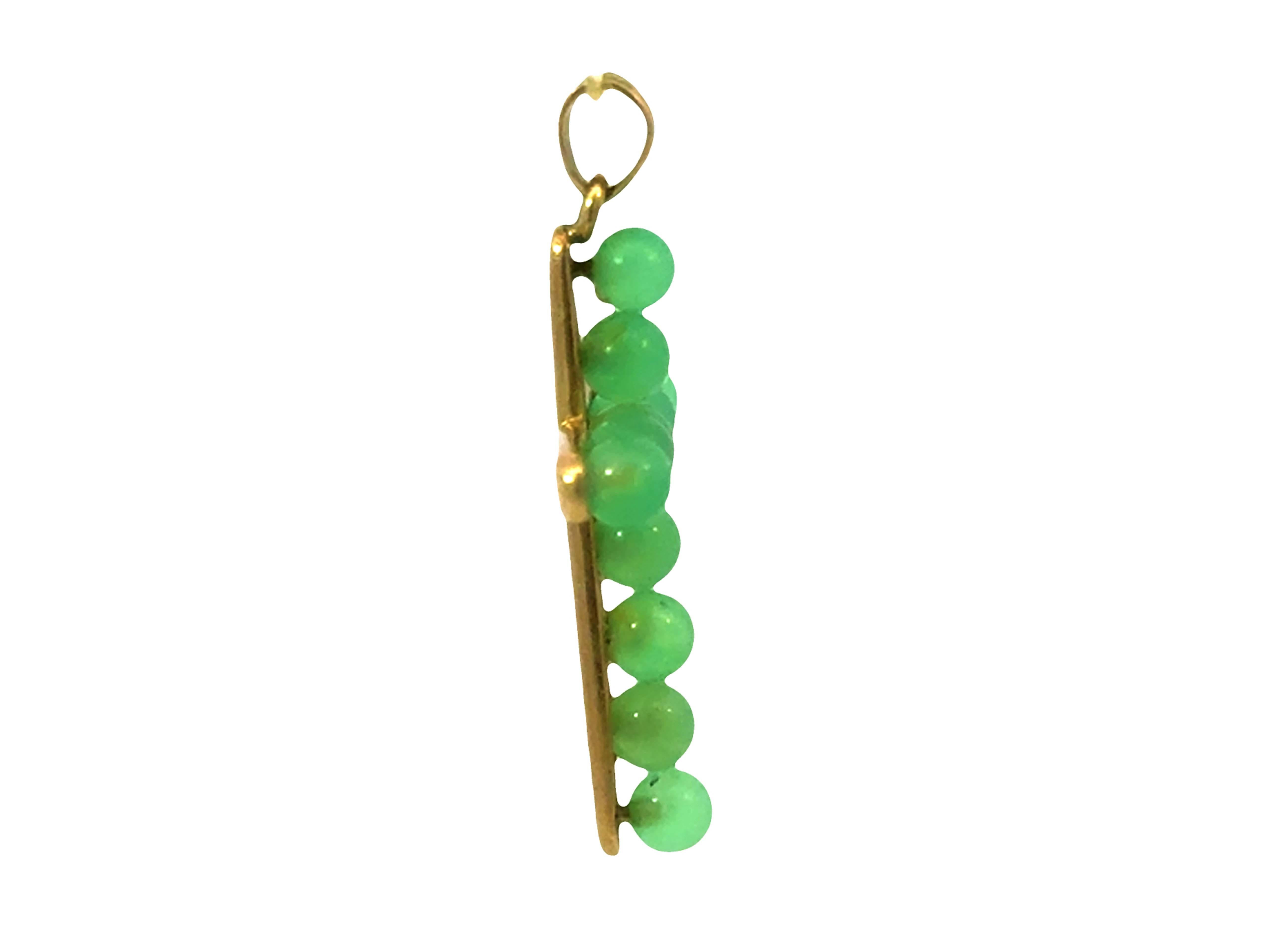 Pendentif croix en jade d'Hawaï Ming 14k or jaune Excellent état - En vente à Honolulu, HI