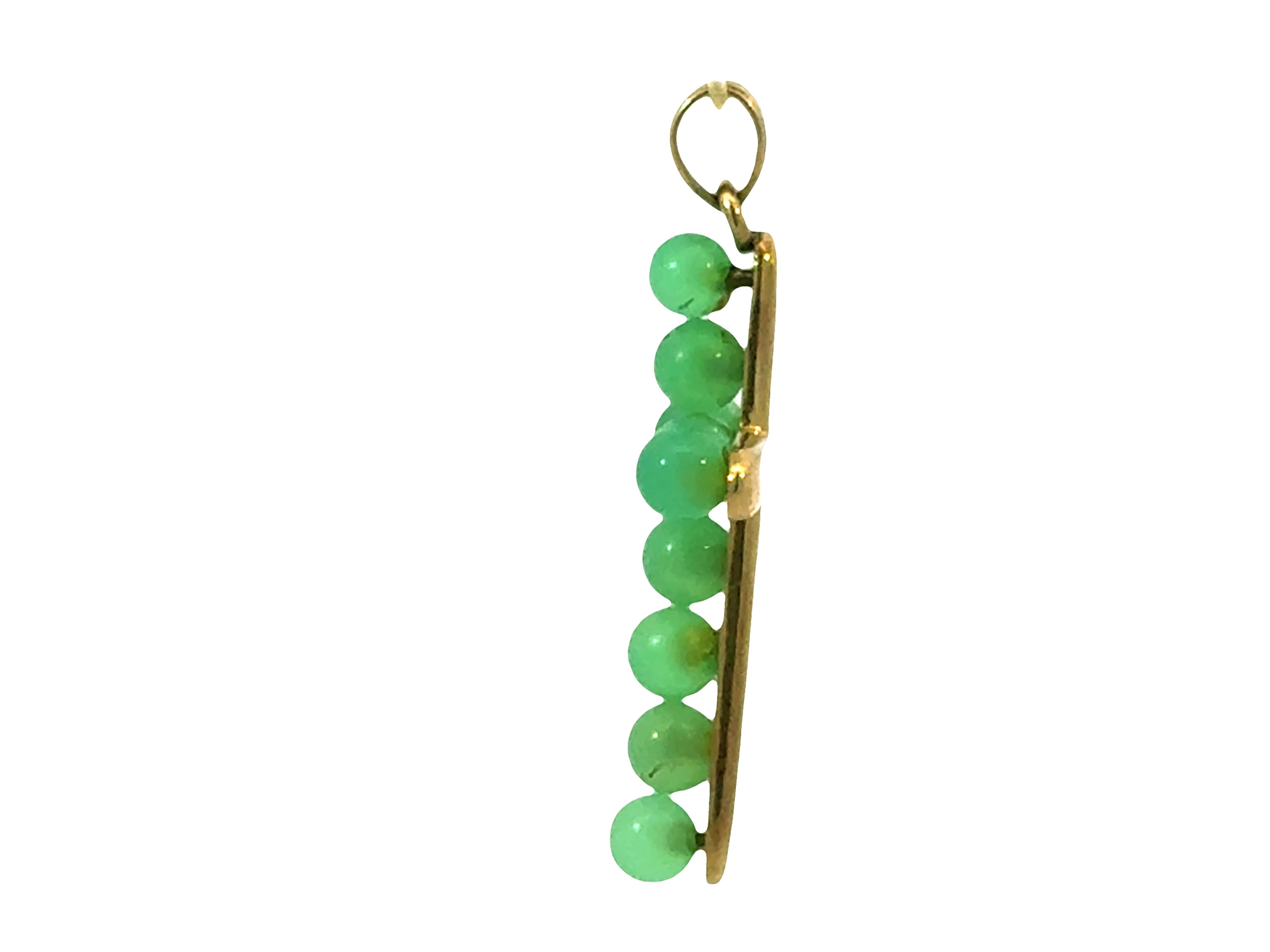 Pendentif croix en jade d'Hawaï Ming 14k or jaune Pour femmes en vente