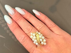 Ming's Hawaii Large Akoya Pearl Ring 14K Yellow Gold