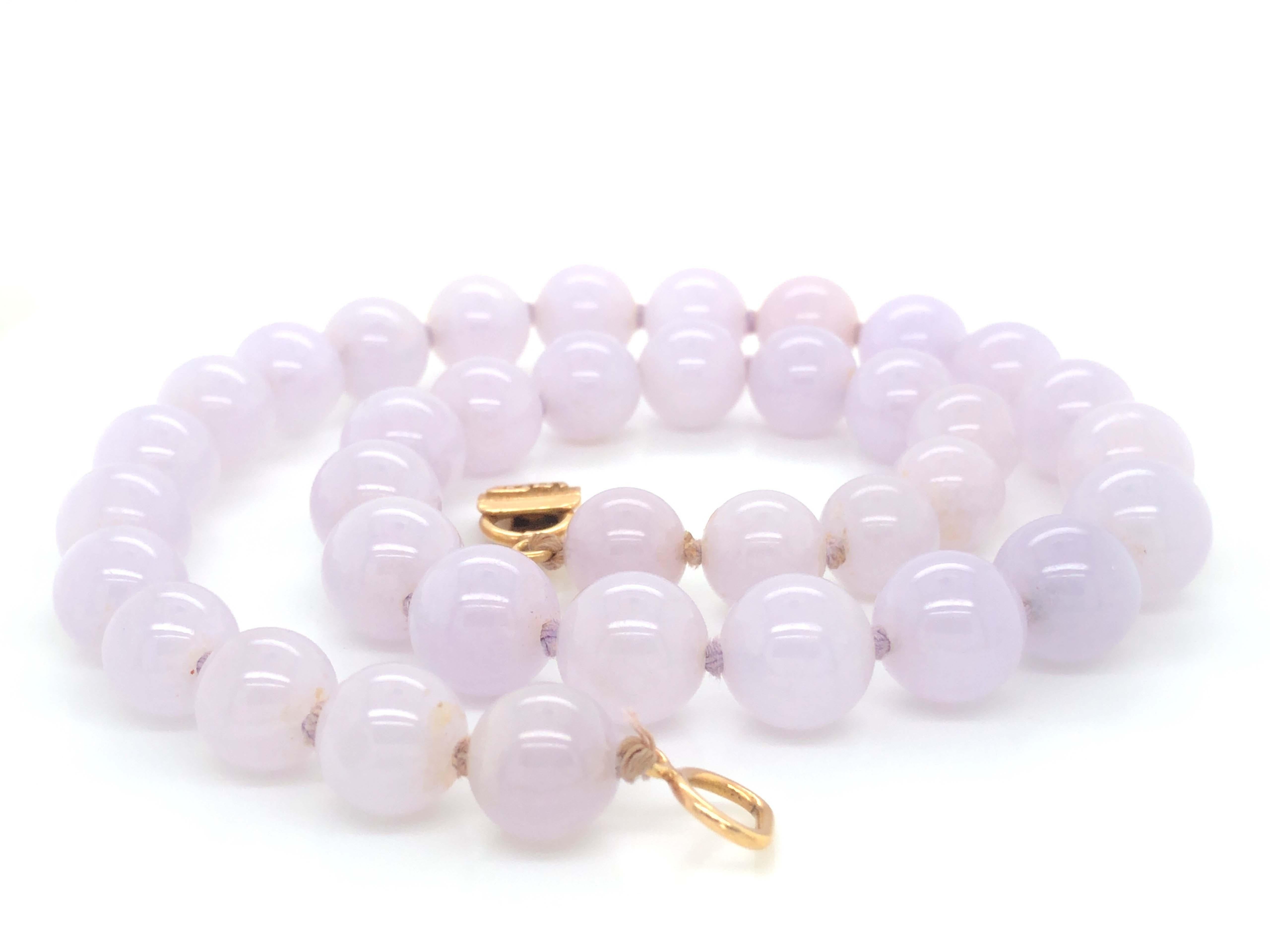 Modern Ming's Hawaii Lavender Jade Bead Necklace