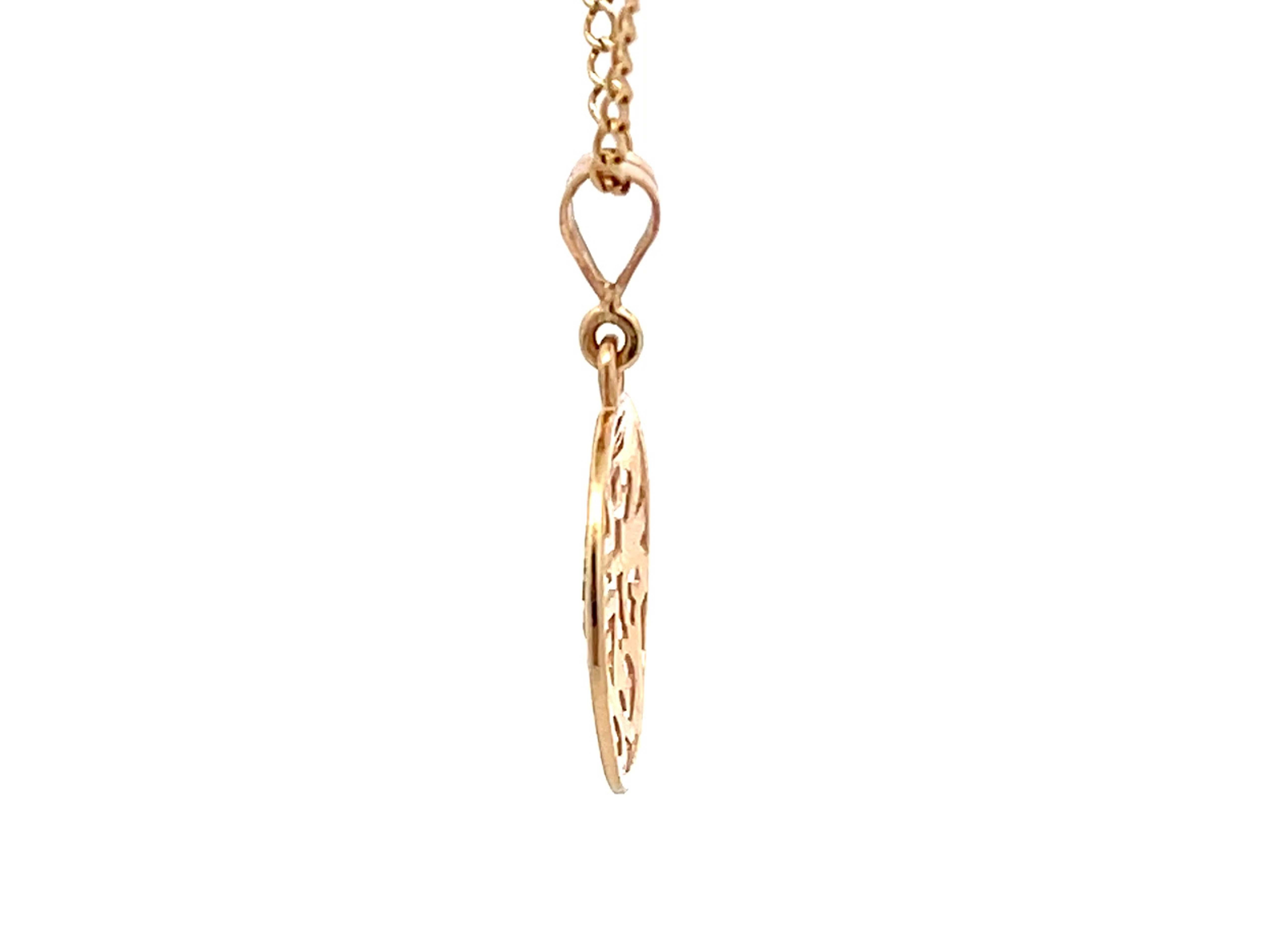 Women's Mings Hawaii Long Life Pendant in 14k Yellow Gold with Chain