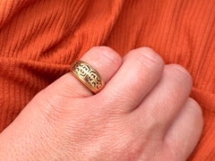 Ming's Hawaii Longevity Cigar Band Ring 14k Yellow Gold