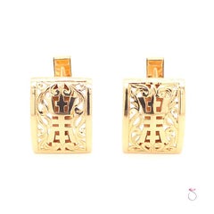 Ming's Hawaii Longevity Cufflinks in 14 Karat Yellow Gold