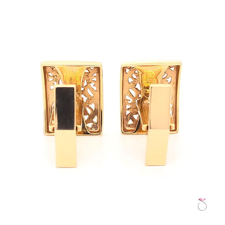 Gemelli da polso Ming's Hawaii Longevity in oro giallo 14 carati in vendita 3