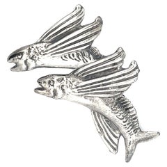 Vintage Mings Hawaii Malolo Flying Fish Brooch in Sterling Silver