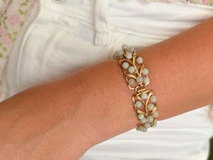 Ming Hawaii Bracelet Sphère de Jade Multi Pâle Or Jaune 14K