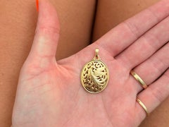 Mings Hawaii Oval Phoenix Pendant 14K Gold