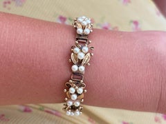 Mings Hawaii Pearl Leaf Bracelet in 14k Yellow Gold