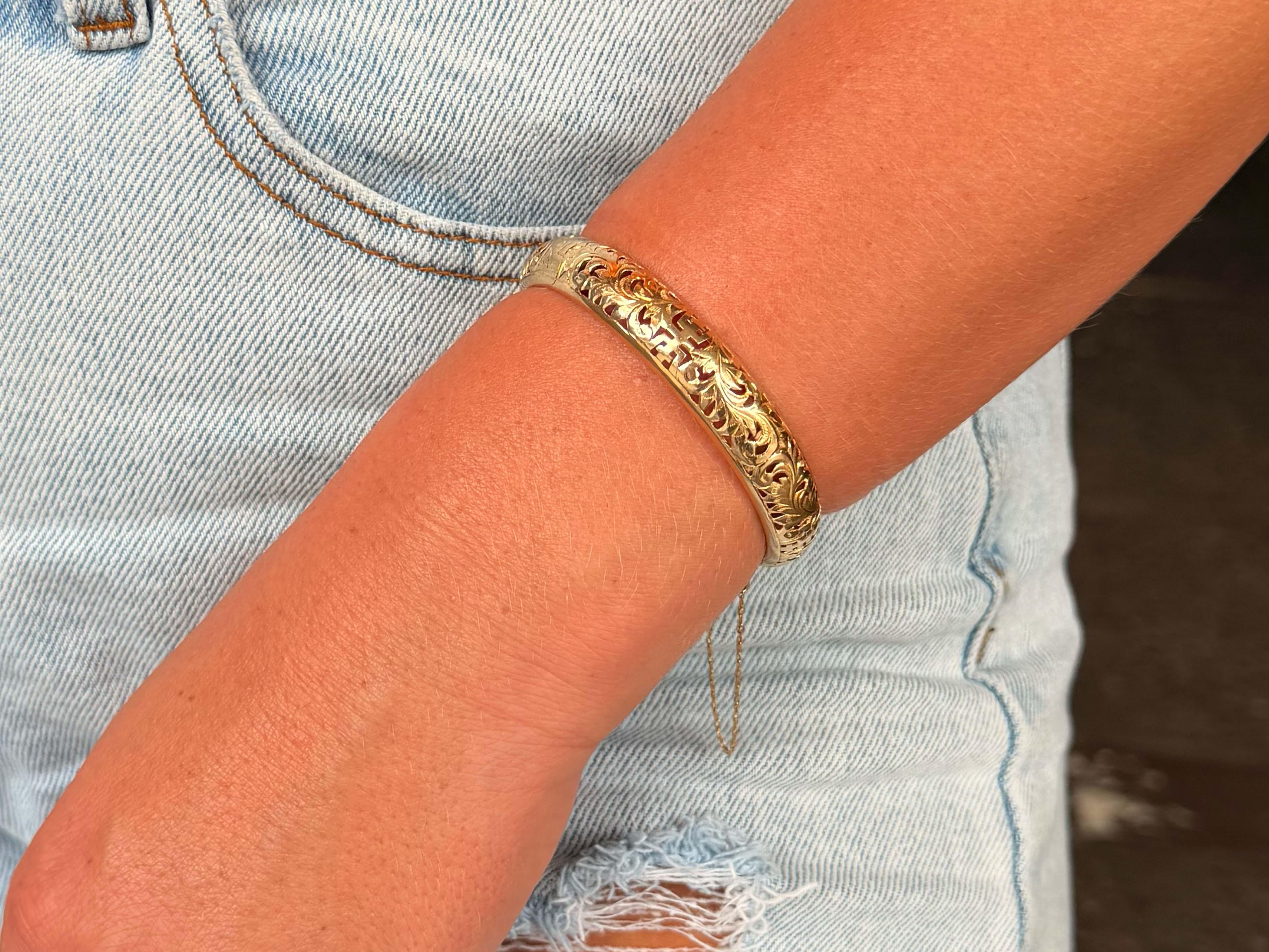 Moderno Ming Ming Hawaii Bangle con cerniera in oro 14K Yellow Gold 7